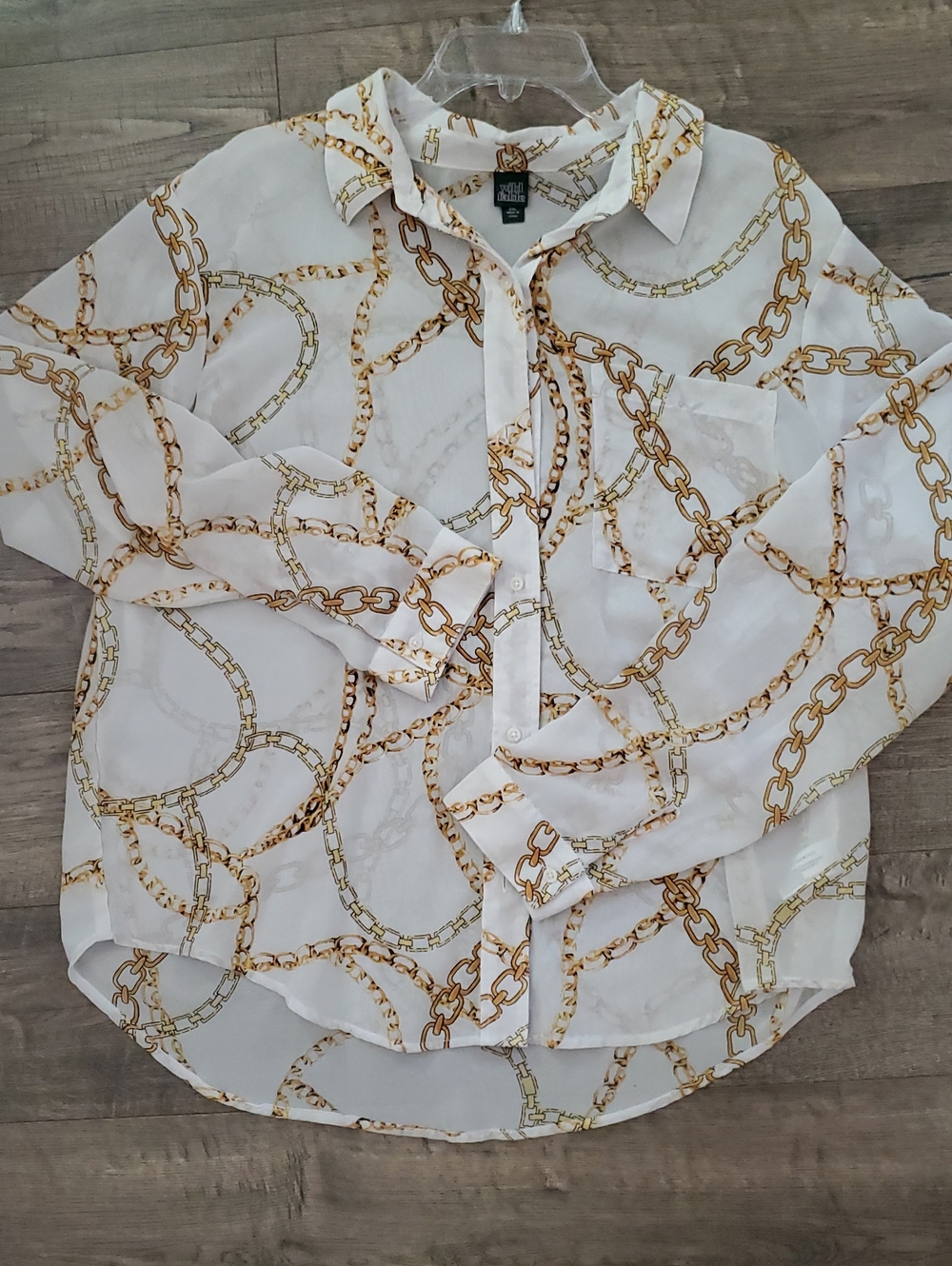 wild fable Cream Chain-Print Button Down Shirt